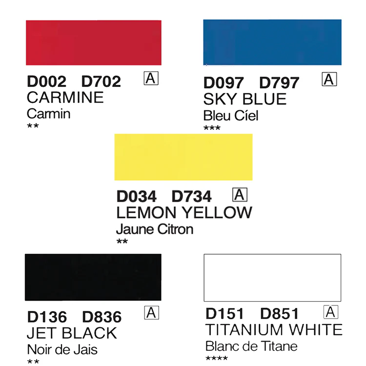 Holbein Acrylic Gouache 5 Color Introduction Set / 12ml tubes - Image 3