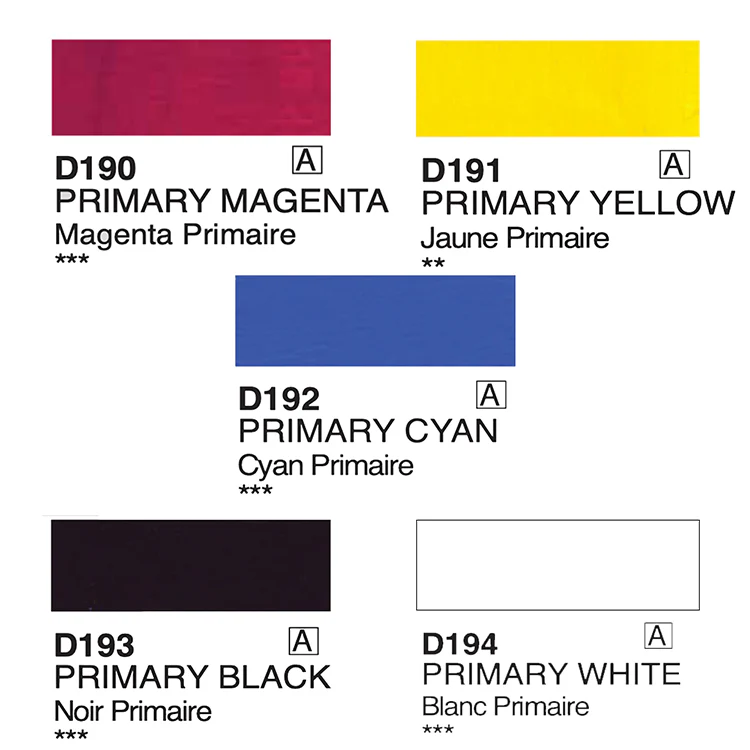 Holbein Acryla Gouache 5-Color 20ml Mixing Colors Set - Image 4