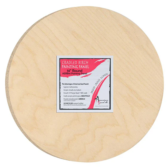 American Easel Round Cradled Art Board Panels, Various Sizes - Image 4