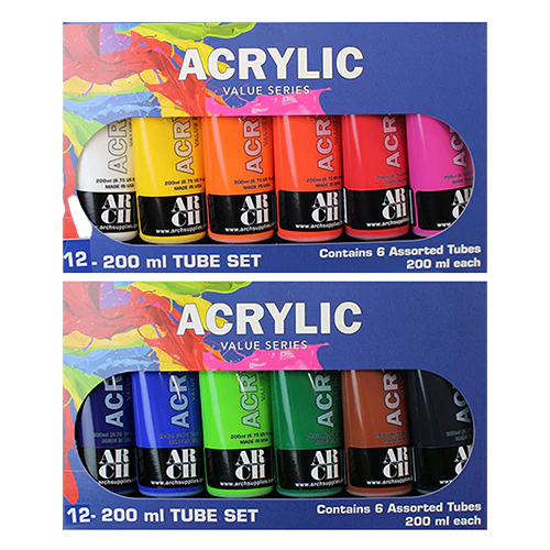 ARCH Value Series Acrylics Set of 12 / 200ml tubes
