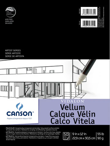 Canson Vidalon Vellum Pads and Sheets
