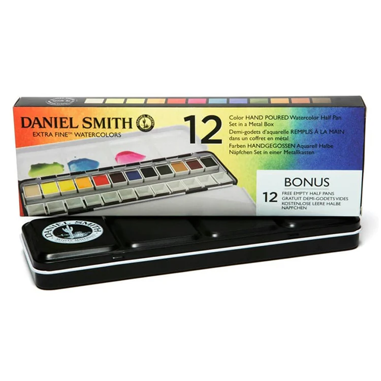 Daniel Smith Watercolor 1/2 Pans, Set of 12