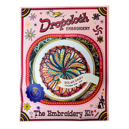 Dropcloth Embroidery Solar Daisy