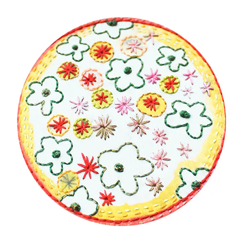 Dropcloth Embroidery Colorburst! Pansy