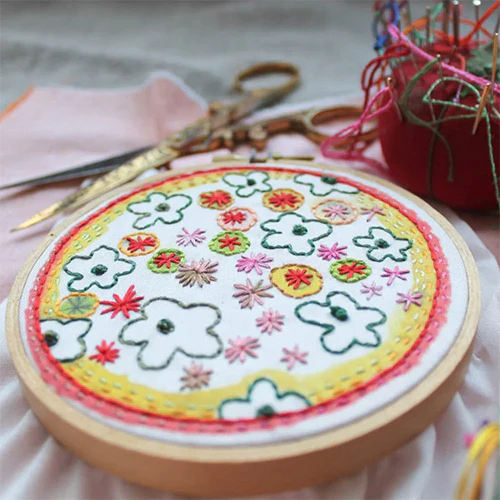 Dropcloth Embroidery Colorburst! Pansy - Image 2