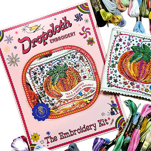 Dropcloth Embroidery Tea & Tomatoes Needlebook Kit