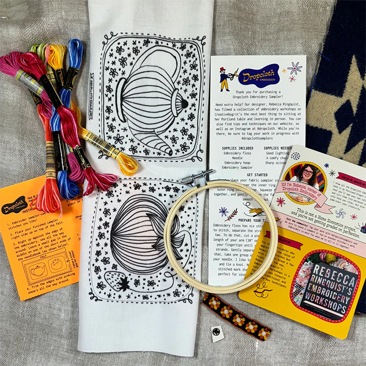 Dropcloth Embroidery Tea & Tomatoes Needlebook Kit - Image 4