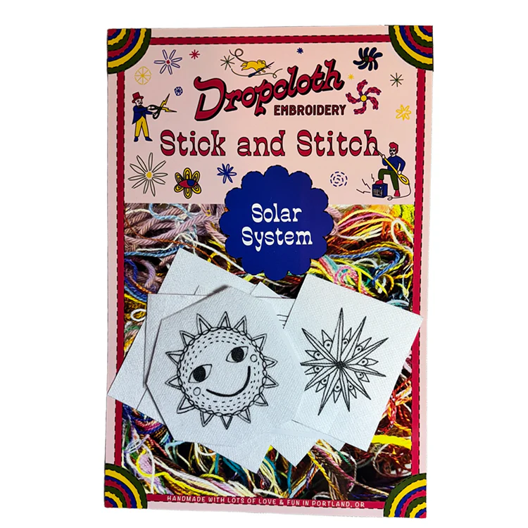 Dropcloth Embroidery Solar System Stick & Stitch Set