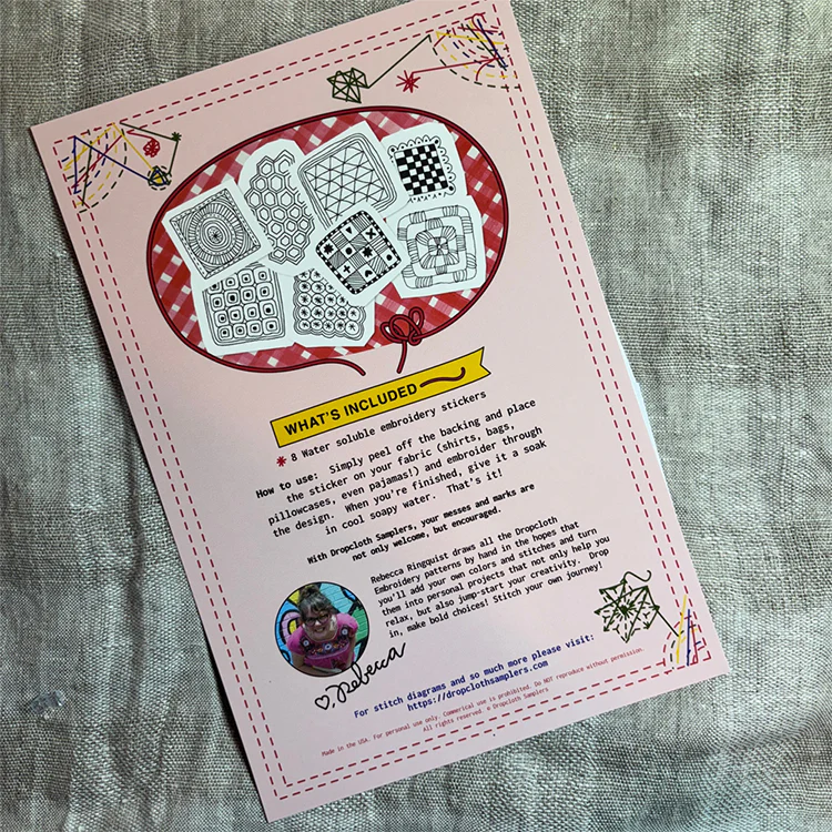 Dropcloth Embroidery Quilt Squares Stick & Stitch Set - Image 3