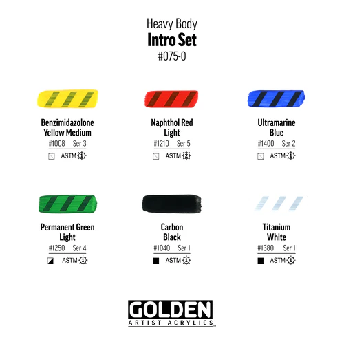 Golden Intro Heavy Body Set 6 x 22ml tubes - Image 3