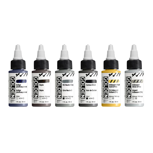 Golden High Flow Drawing/Lettering Set 6 x 30ml bottles - Image 2
