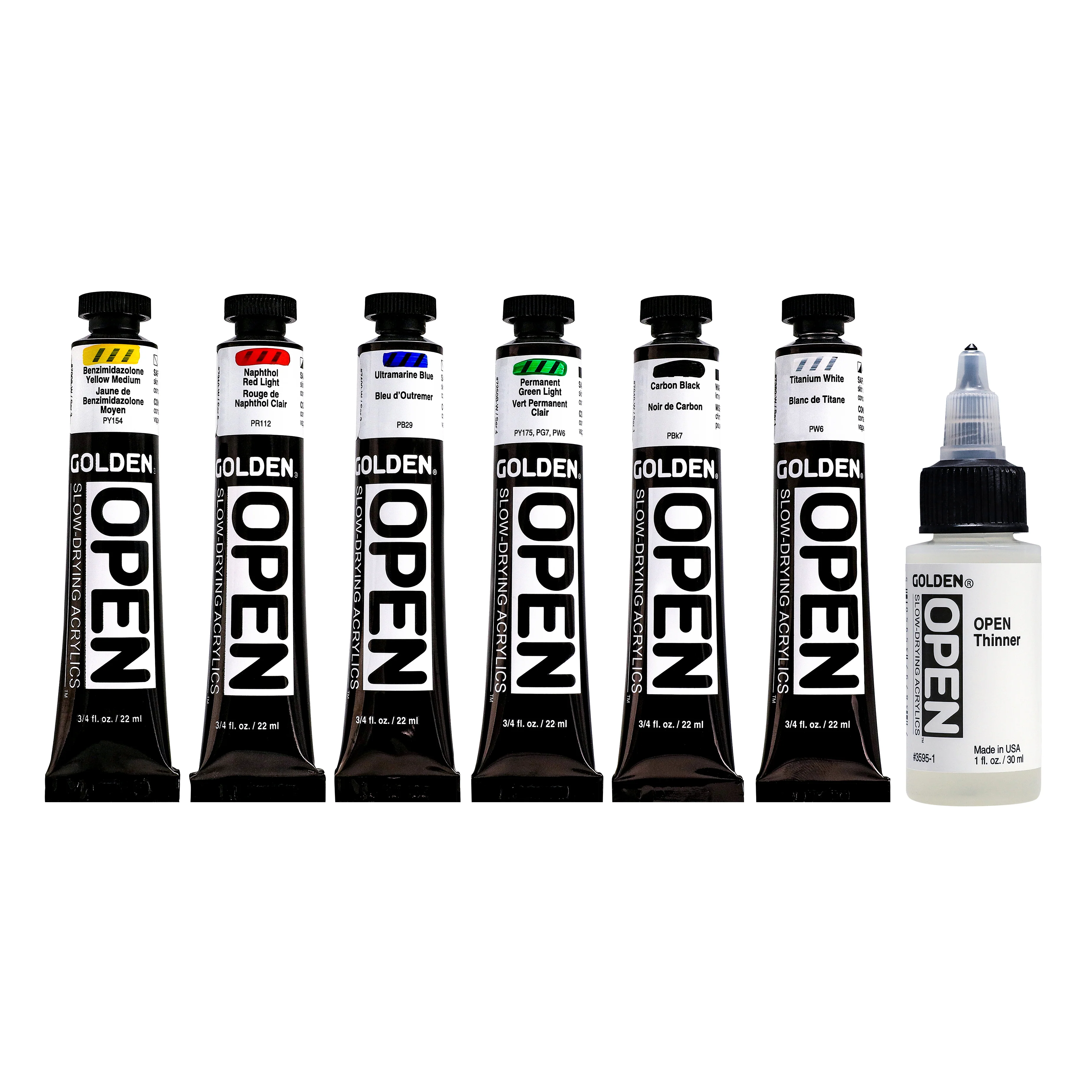 Golden Intro Open Acrylics Set 6 x 22ml tubes + Open Thinner - Image 2