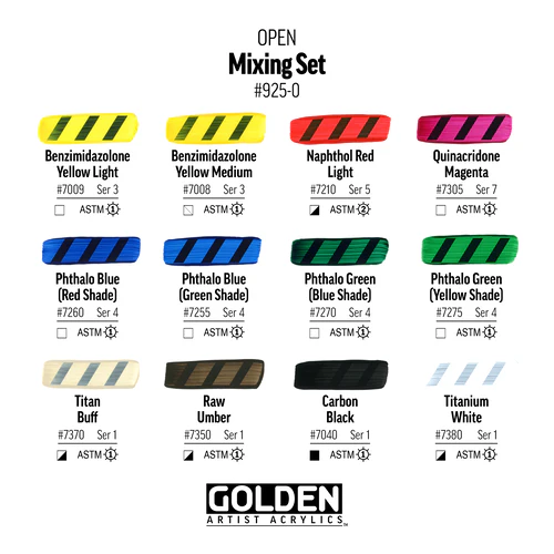 Golden Open Mixing Set 12 X 22ml tubes + Open Thinner - Image 4