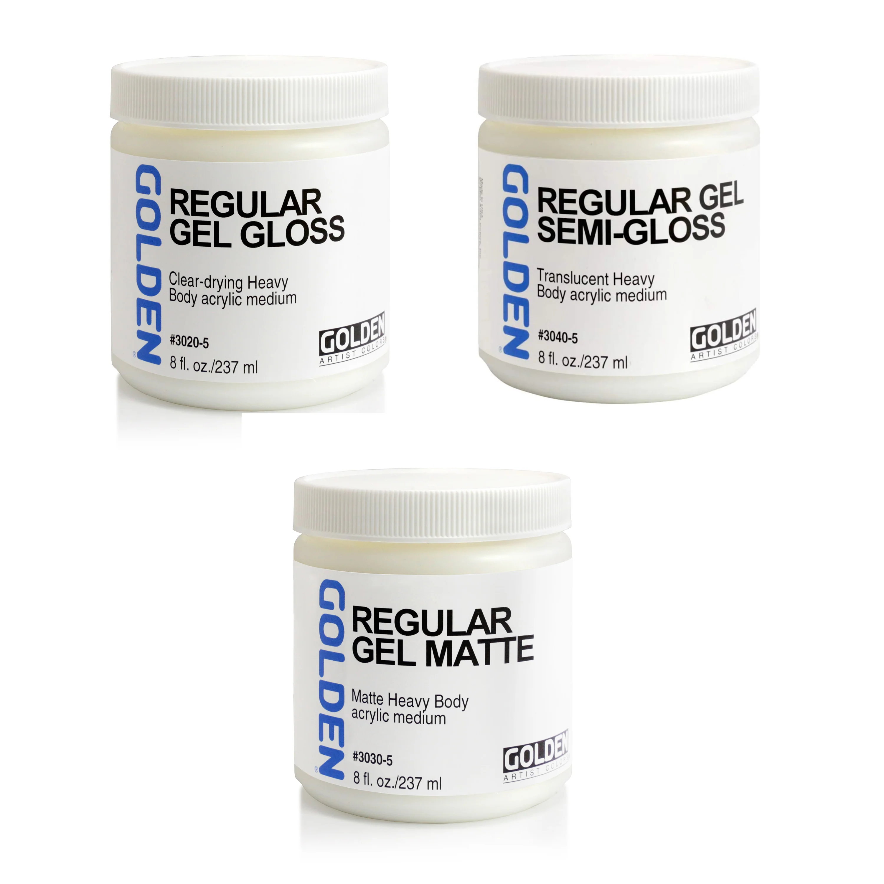 GOLDEN Regular Gel Mediums 8oz or 32oz