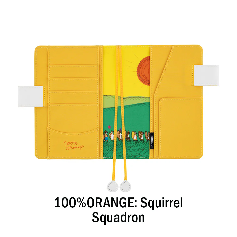 Hobonichi Original Book and Cover, A6, 100%ORANGE Squirrel Squadron - Image 3