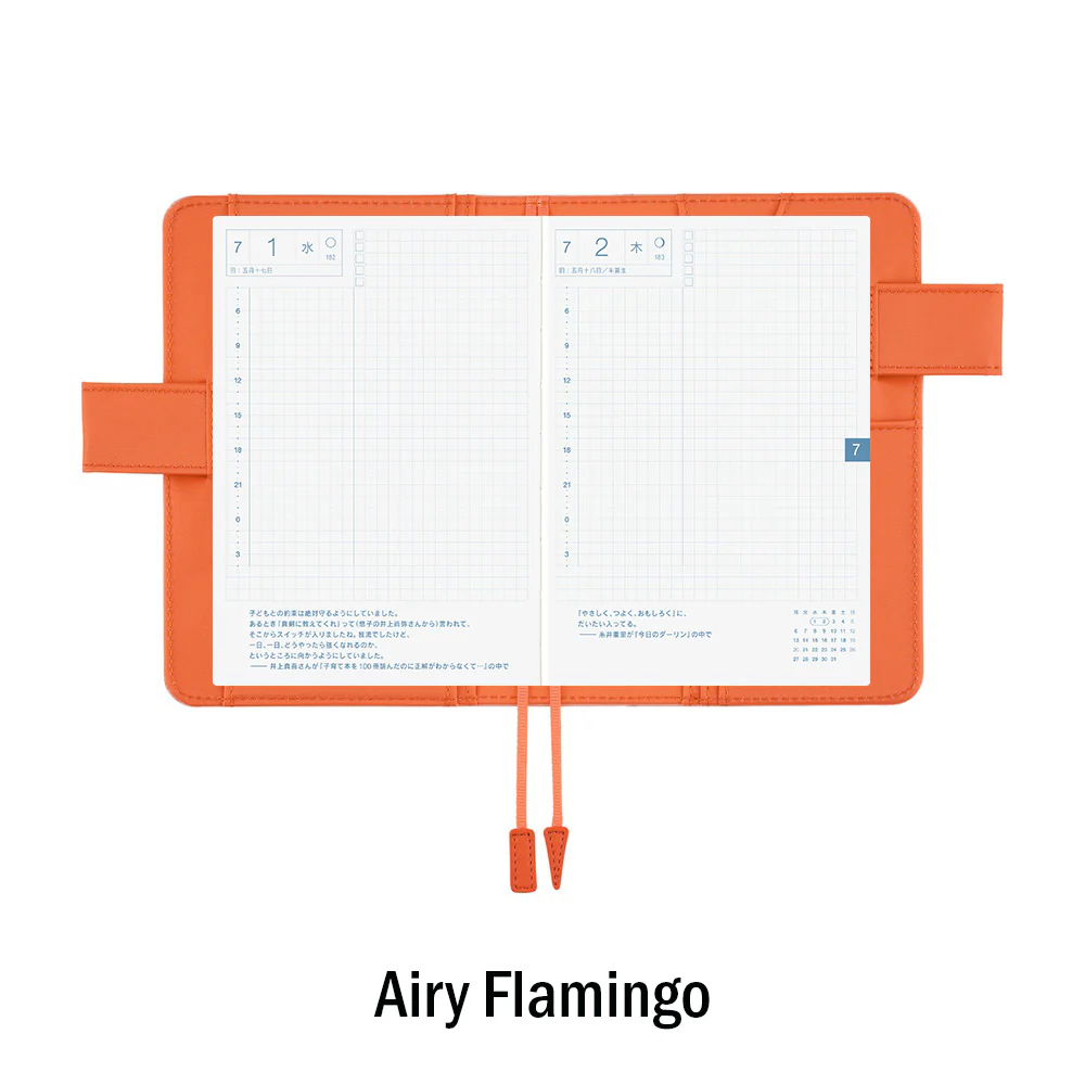 Hobonichi Original Book and Cover, A6, Airy Flamingo - Image 4