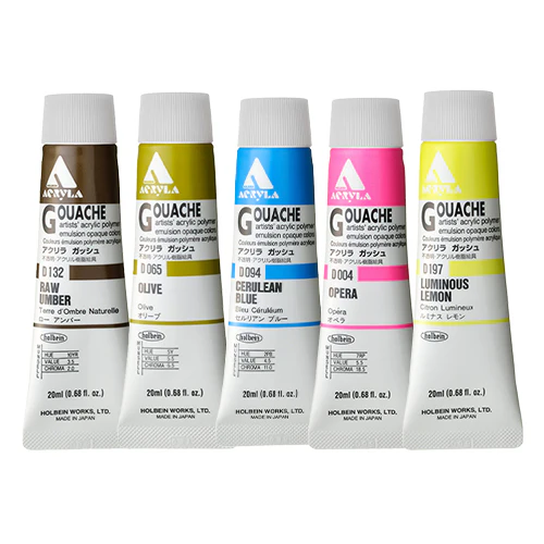 Holbein Acrylic Gouache 20ml tubes