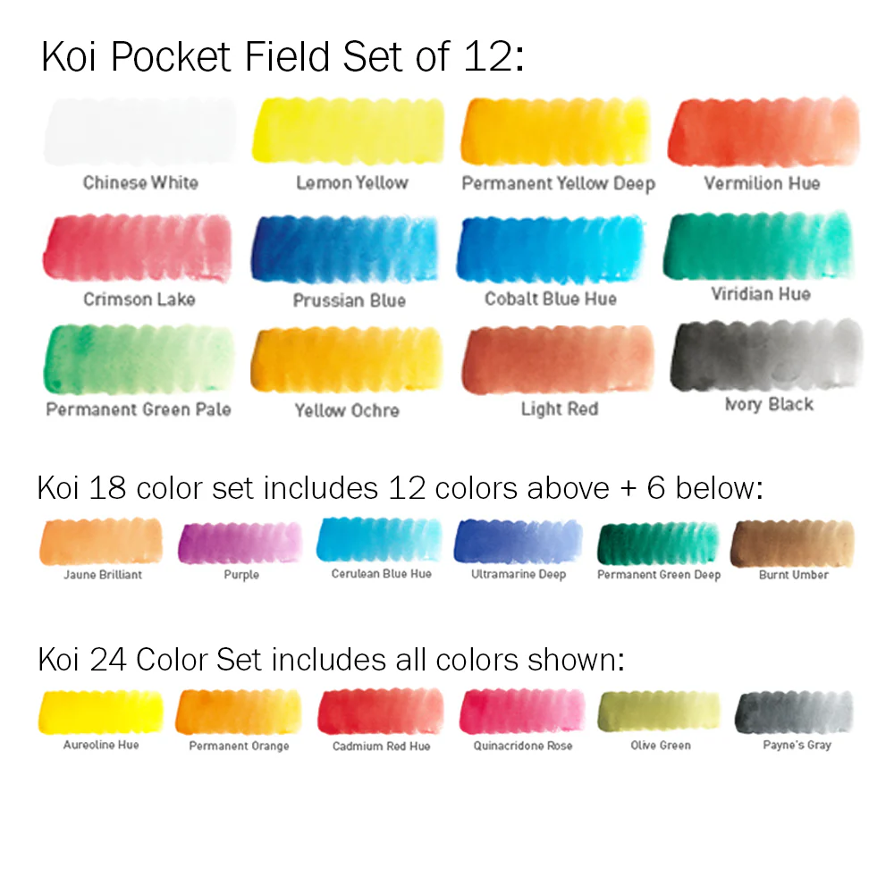 Koi Watercolors Pocket Field Sketch Box Sets - Image 5