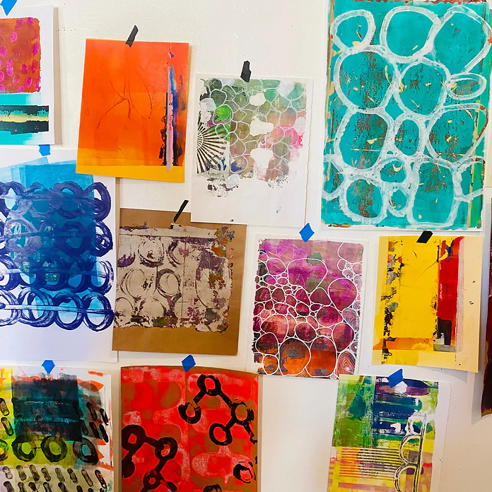 MARK MAKING WITH GELLI PLATES: April 18 with e bond - Image 8