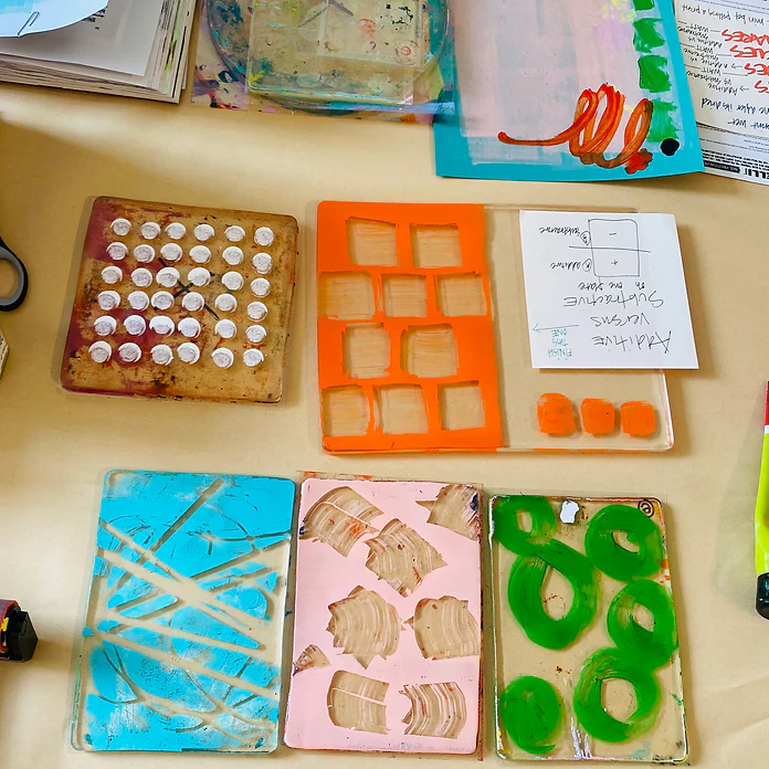 MARK MAKING WITH GELLI PLATES: April 18 with e bond - Image 9