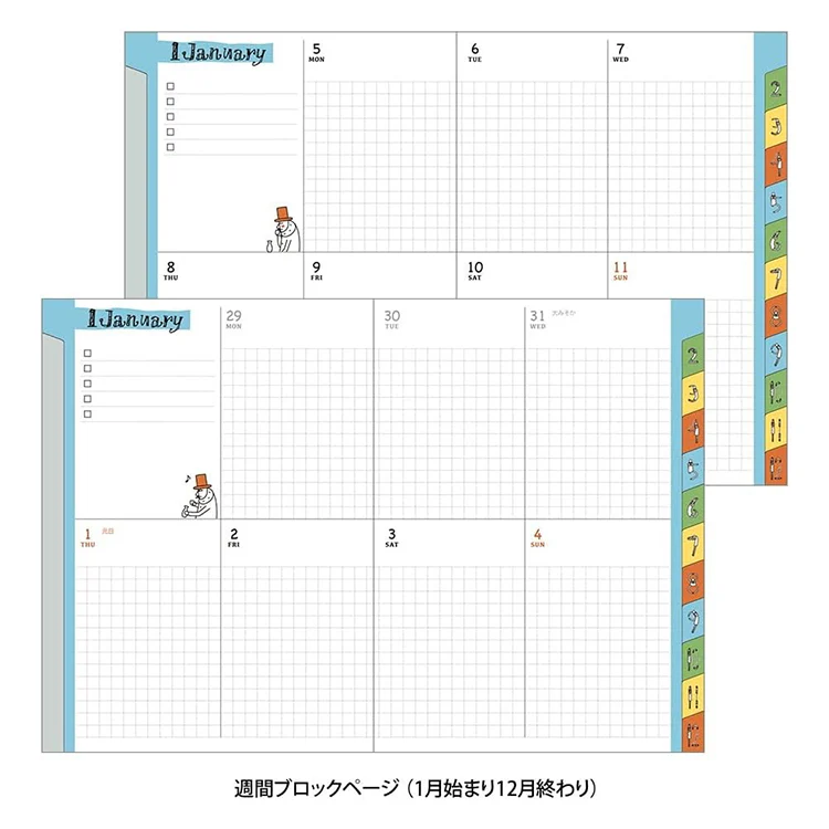 Midori 2026 A6 Pocket Diary Weekly Ojisan - Image 4