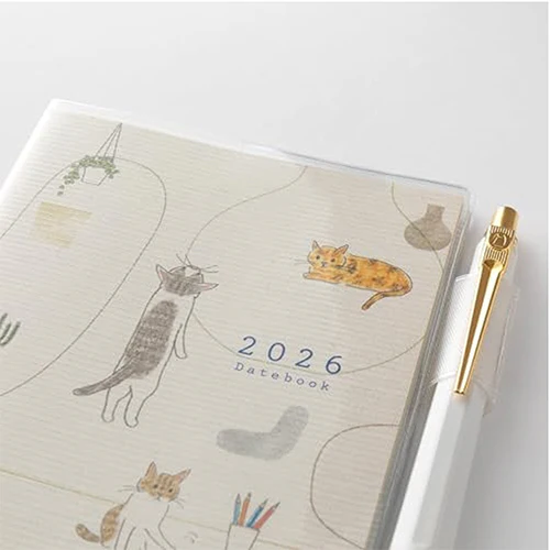 Midori 2026 A6 Pocket Diary Monthly/Weekly Cat - Image 6