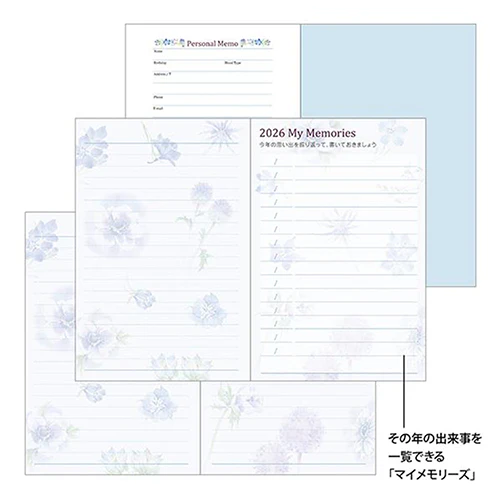 Midori 2026 Mini Pocket Diary Country Time Flower - Image 5