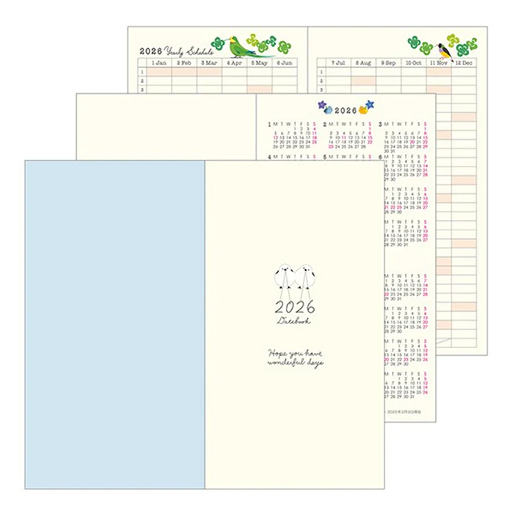 Midori 2026 Slim Pocket Diary (Monthly) Bird - Image 4