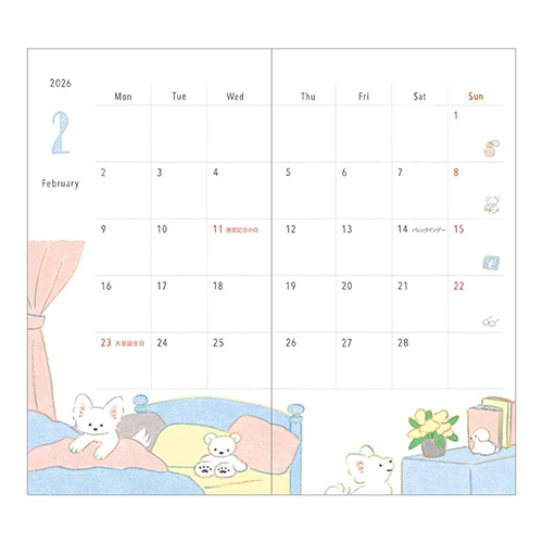Midori 2026 Slim Pocket Diary (Monthly) Dog - Image 3