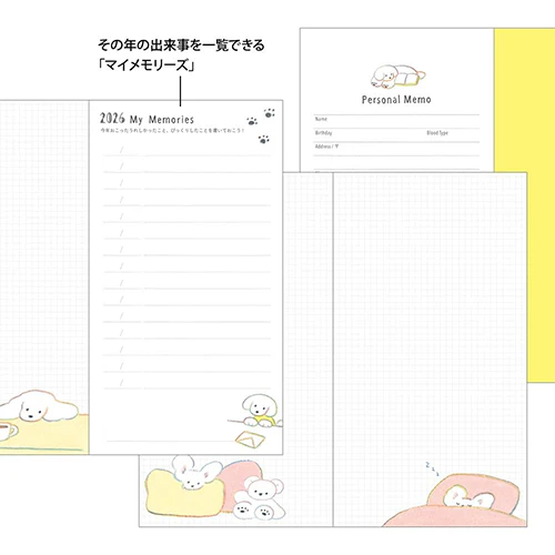 Midori 2026 Slim Pocket Diary (Monthly) Dog - Image 5