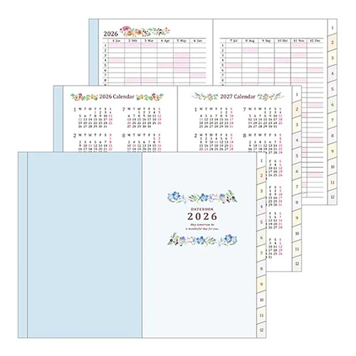 Midori 2026 A6 Pocket Diary Monthly/Weekly Country Time Flower - Image 4