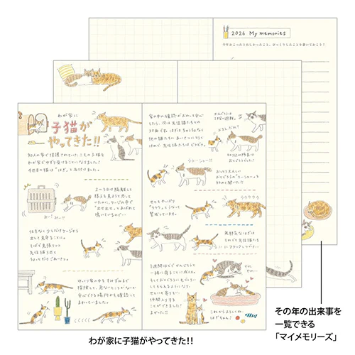 Midori 2026 Slim Pocket Diary (Monthly) Cat - Image 5