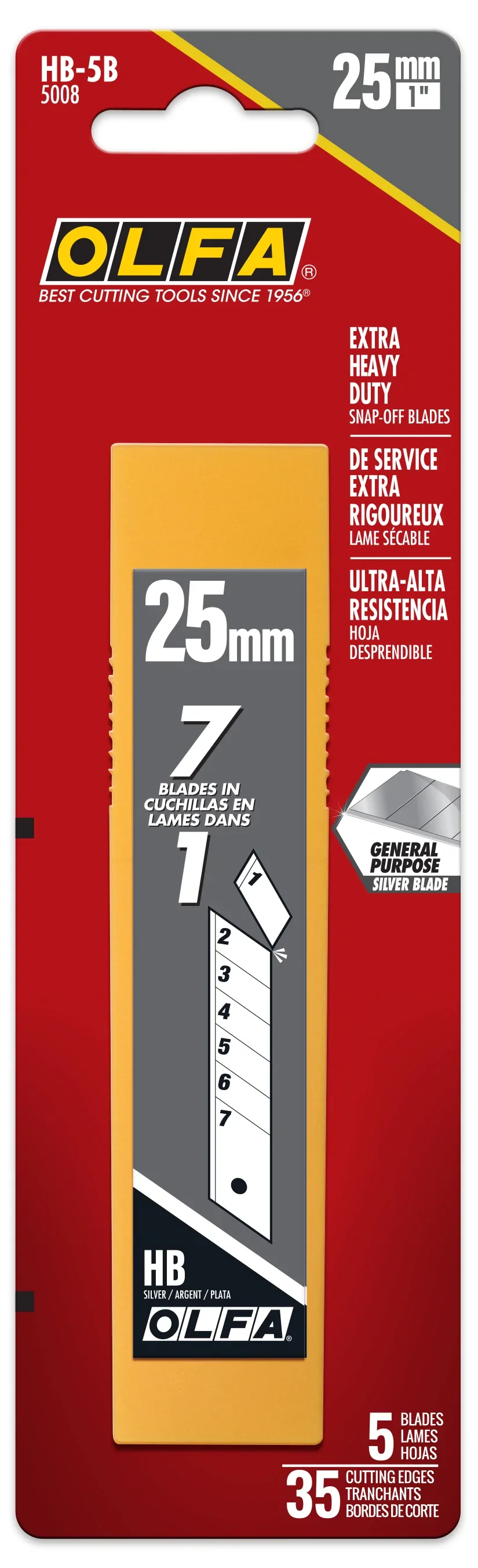 Olfa Extra Heavy-Duty Blades HB-5B 25mm - Image 2