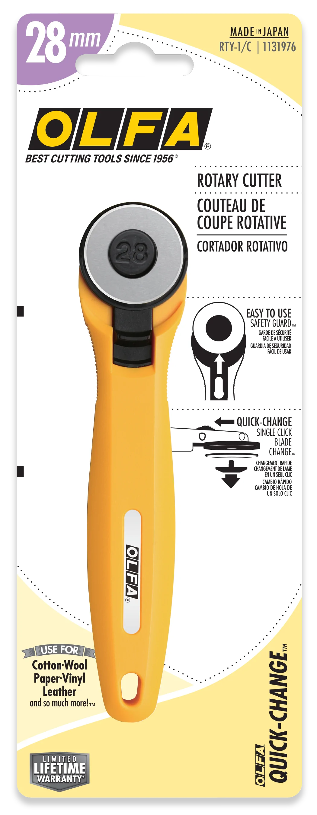 Olfa RTY-1/C Quick-Change Rotary Cutter 28mm - Image 3