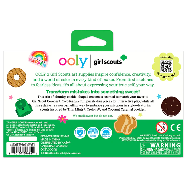 OOLY x Girl Scouts Cookie Scented Erasers set of 3 - Image 3