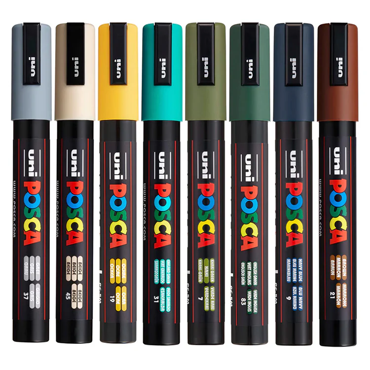 POSCA Paint Markers, PC-5M Medium Set of 8, Earth Tones - Image 7