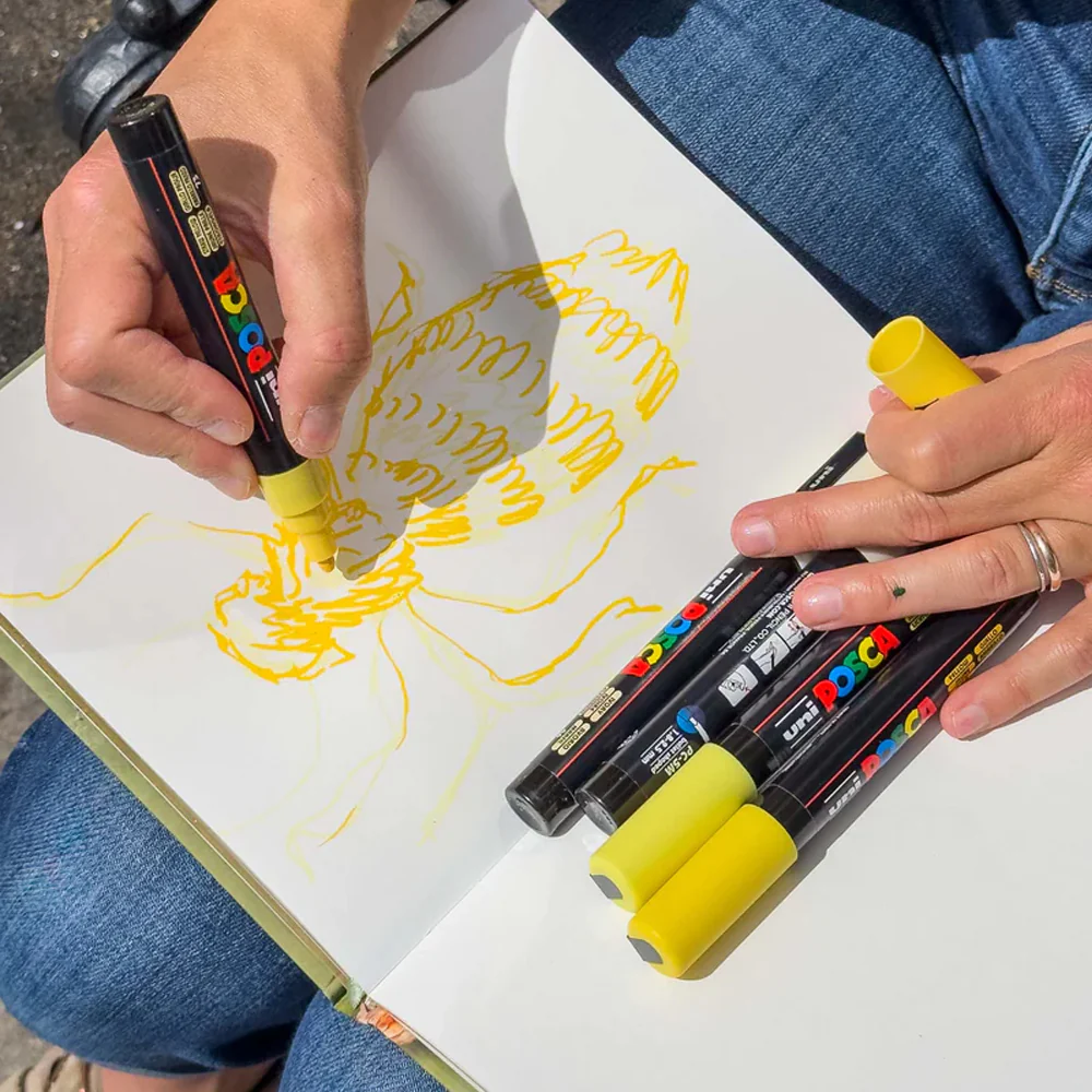 POSCA Paint Markers, PC-5M Medium Set of 8, Yellow Shades - Image 8