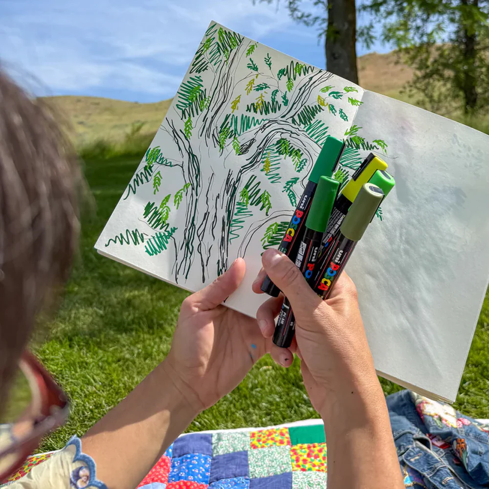 POSCA Paint Markers, PC-5M Medium Set of 8, Green Shades - Image 8