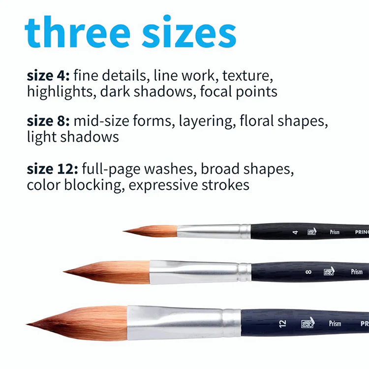Princeton Aqua Elite Prism Triangular Brushes, 3 Sizes - Image 4