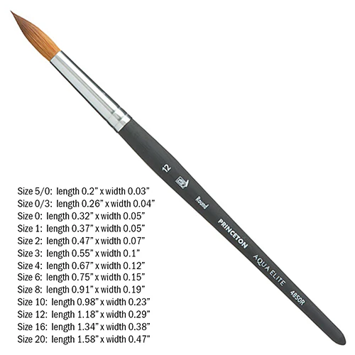 Princeton Aqua Elite Series 4850 Synthetic Kolinsky Brushes - Image 10