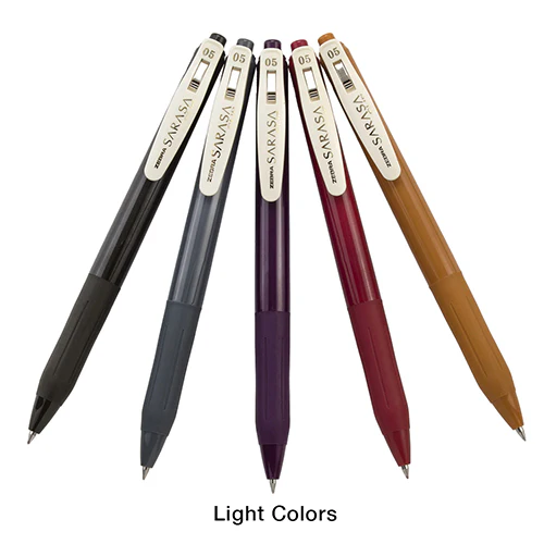 Zebra Sarasa Vintage Pens, Light Colors, Set of 5 - Image 3