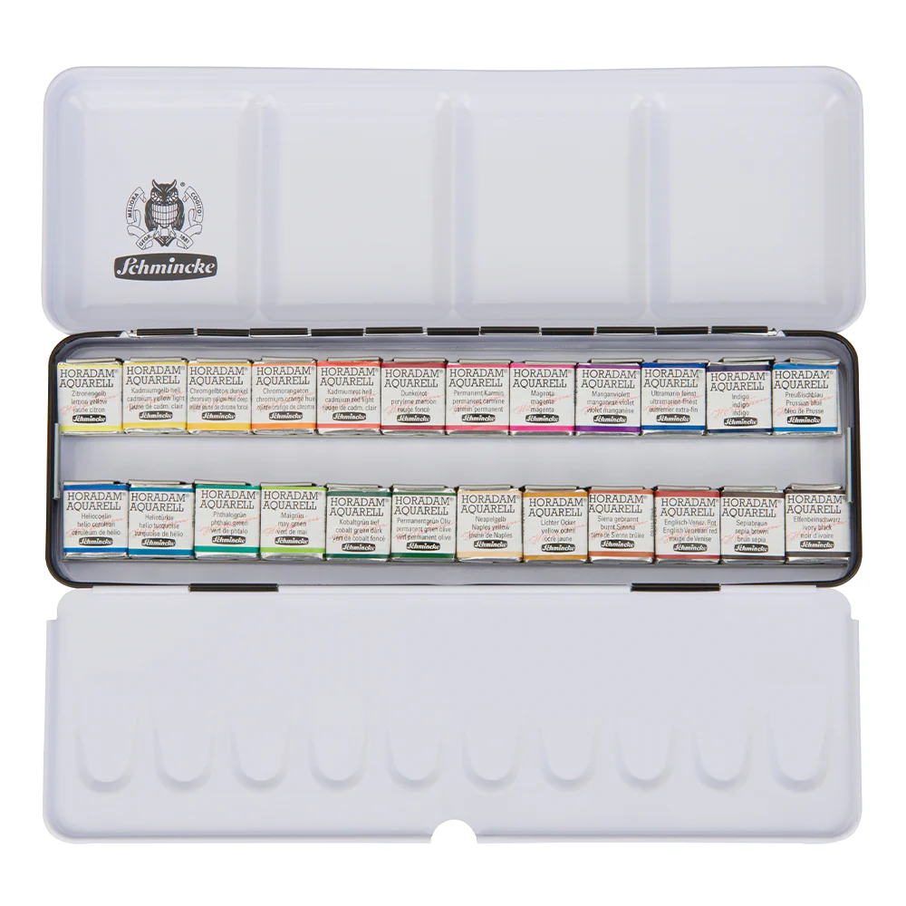 Schmincke Horadam Aquarell Watercolor 24 Half Pan Set