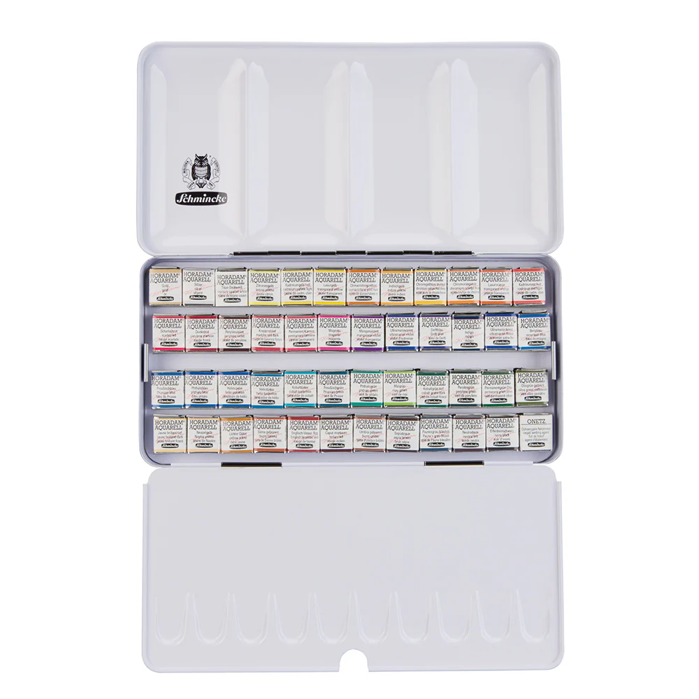 Schmincke Horadam Aquarell 48 half pans in Metal Palette