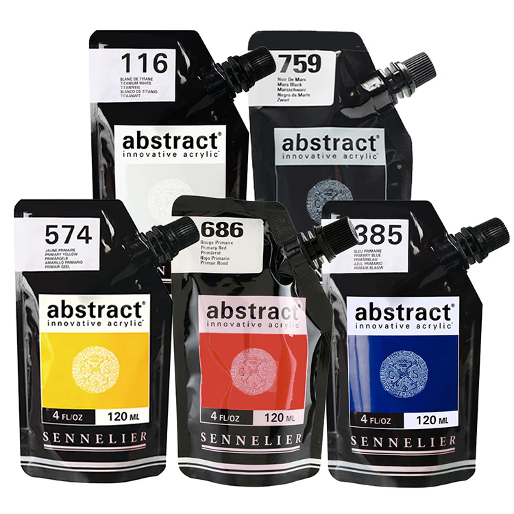 Sennelier Abstract Acrylic Paint Set, Primary Colors set of 5