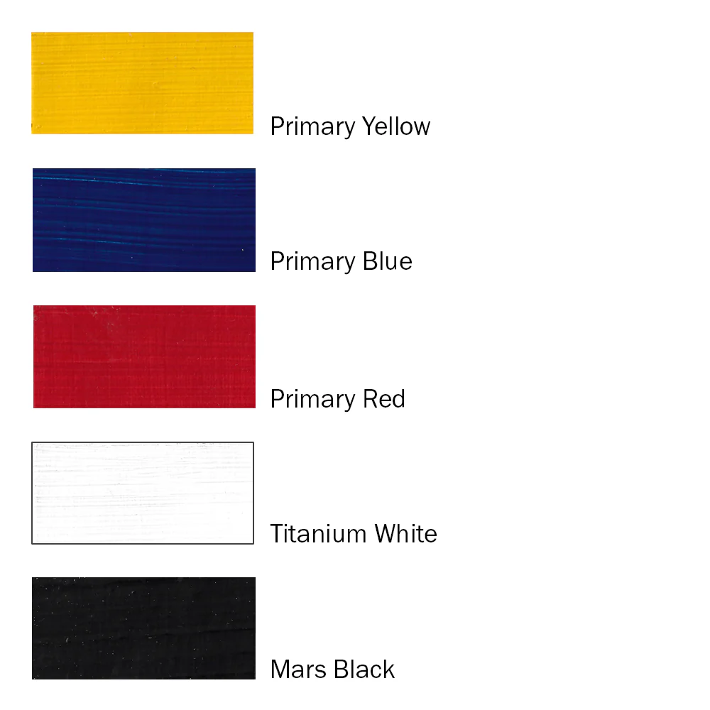 Sennelier Abstract Acrylic Paint Set, Primary Colors set of 5 - Image 3