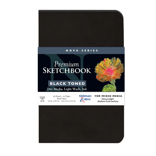 Stillman & Birn, Nova Series Black Toned Softbound Sketchbooks, Various Sizes