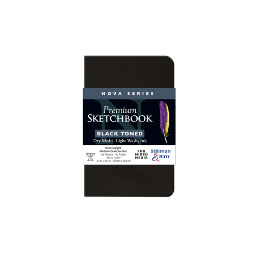Stillman & Birn, Nova Series Black Toned Softbound Sketchbooks, Various Sizes - Image 2