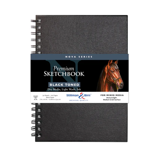 Stillman & Birn  Nova Series Black Toned Wirebound Sketchbooks in 2 Sizes - Image 2