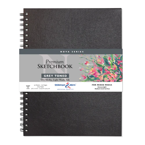 Stillman & Birn  Nova Series Grey Toned Wirebound Sketchbooks in 2 Sizes