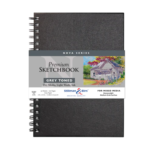 Stillman & Birn  Nova Series Grey Toned Wirebound Sketchbooks in 2 Sizes - Image 2